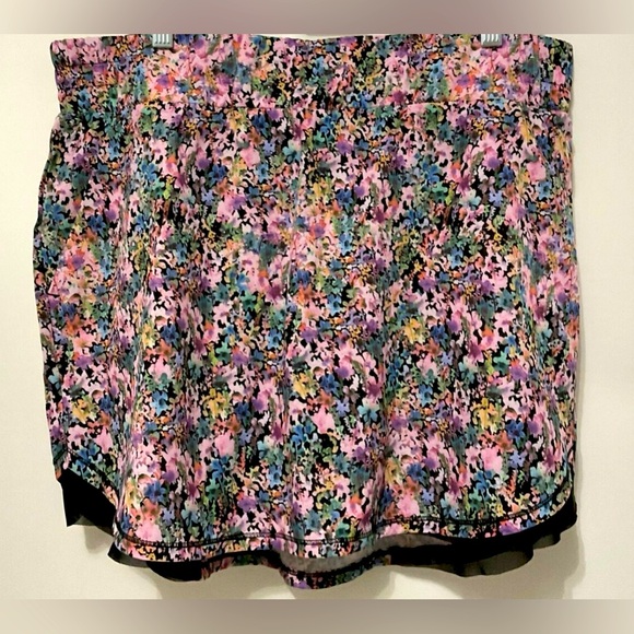 RBX Skort Skirt Shorts M Mesh Tulip Hem Mini Multicolor Floral Activewear Sport - Picture 1 of 5